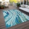 Homeroots 3' X 5' Blue Pink And Green Abstract Washable Indoor Outdoor Area Rug 600222 - alternate 3