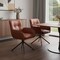 Homeroots Brown and Black Faux Leather and Wood Swivel Dining Arm Chair 716263 - alternate 2