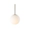 Jonathan Y Bleecker 7.75" Metal/Glass Globe LED Pendant, White/Brass JYL9528A - alternate 1