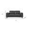 Homeroots 71in Dark Gray and Silver Italian Leather Loveseat 720508 - alternate 6