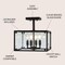 Jonathan Y Paysan 13" 4-Light Iron/Seeded Glass Rustic Farmhouse LED Flush Mount, Oil Rubbed Bronze JYL7514A - alternate 7