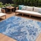 Homeroots 9' X 12' Navy Blue And Ivory Abstract Washable Indoor Outdoor Area Rug 618308 - alternate 1