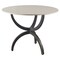 Homeroots 40" Off White And Black Rounded Marble And Metal Three Leg Base Dining Table 380458 - alternate 1