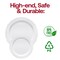 Smarty Had A Party 7.5" White Vintage Round Disposable Plastic Appetizer/Salad Plates (120 Plates), 120PK 867WH-CASE - alternate 3