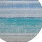 Homeroots 8' Sky Blue Round Striped Washable Indoor Outdoor Area Rug 608141 - alternate 5