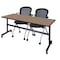 Regency Kobe Flip-Top Training Nesting Table W/ 2 Cadence Nest Chairs, 72 in W, 24 in L, Noble Oak MKFT7224NO23BK - alternate 1