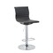 Homeroots Set of Two Black and Silver Faux Leather and Metal Low Back Adjustable Height Bar Chairs, 2PK 555042 - alternate 3