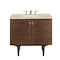 James Martin Vanities Amberly 36" Single Vanity, Mid-Century Walnut, w/ 3 CM Tajnar Eclos Top 670-V36-WLT-3TJR - alternate 1