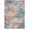 Homeroots 8' X 10' Coral And Teal Blue Abstract Washable Indoor Outdoor Area Rug 631972 - alternate 5