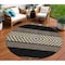 Homeroots 8' Black Ivory And Wheat Round Southwestern Washable Indoor Outdoor Area Rug 613887 - alternate 1