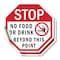 Signmission Stop No Food or Drink Beyond This P, 4 inch X 4 inch, Vinyl Decal, 2PK OC-D-2PACK-4-81 - alternate 1