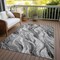 Homeroots 9' X 12' Gray Charcoal And Ivory Abstract Washable Indoor Outdoor Area Rug 582996 - alternate 5