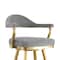 Armen Living Justin 30in Swivel Bar Stool with Gold Brushed Stainless Steel and Anchor Gray Fabric LCJTBABGLAGRY30 - alternate 3