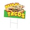Signmission Navajo Tacos Die Cut Yard Sign & Stake outdoor plastic coroplast window, C-DC-1824-Navajo Tacos19 C-DC-1824-Navajo Tacos19 - alternate 1