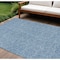 Homeroots 10' X 14' Denim Blue Black And Ivory Geometric Washable Indoor Outdoor Area Rug 596727 - alternate 1