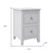 Homeroots 22" White Wood Square Two Drawer Nightstand 653106 - alternate 3