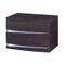 Homeroots 17" Dark Brown Two Drawers Manufactured Wood Mirrored Nightstand 329624 - alternate 2