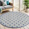Homeroots 5' Blue And Gray Round Geometric Indoor Outdoor Area Rug 546851 - alternate 4