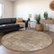 Homeroots 8' Beige And Taupe Round Abstract Washable Indoor Outdoor Area Rug 615496 - alternate 3