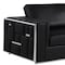 Homeroots 89" Black Italian Leather Sofa With Silver Legs 534162 - alternate 5