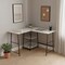 Homeroots 47" White and Black Wood and Metal Corner Trestle Computer Desk 489991 - alternate 2