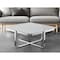 Homeroots 35" Light Gray And Silver Metallic Wood And Stainless Steel Square Coffee Table 543859 - alternate 4
