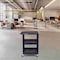 Luxor Utility Cart with Deep Lipped & Lipped Plastic Shelves, 300 lb Load Capacity, 3 Shelves, 24 in L STC211-B - alternate 5