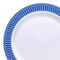 Smarty Had A Party 10.25" White with Gold Spiral on Blue Rim Plastic Dinner Plates (120 plates), 120PK 670BG-CASE - alternate 2