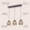 Jonathan Y Ibiza Island 30" 3-Light Woven Rope/Metal Bohemian Coastal LED Linear Pendant, Oil Rubbed Bronze/Natu JYL1124A - alternate 7