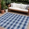 Homeroots 10' X 14' Navy Blue And Ivory Plaid Washable Indoor Outdoor Area Rug 595504 - alternate 1