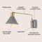 Jonathan Y Max 20.5" Swing Arm 1-Light Modern Midcentury Iron USB Charging Port LED Sconce, Grey/Brass Gold JYL1303C - alternate 5