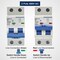 Automation Systems Interconnect 10 Amp, 2 Pole, 480Vac, 125Vdc, Trip Curve: D, DIN Rail Mount-Miniature Circuit Breaker, UL1077 NDB2-63D10-2 - alternate 3