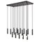 Z-Lite Stari 17-Light Linear Chandelier, 18 in W, Matte Black 1956P-17L-MB - alternate 1