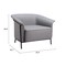 Homeroots 35" Slate Gray And Black Faux Leather Arm Chair 556472 - alternate 2