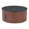 Homeroots 32" Black and Walnut Wood Round Drum Coffee Table 576841 - alternate 4