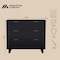 Manhattan Comfort Elara 38 in Solid Wood Dresser in Black (3-Drawer) DR1782-2 - alternate 1