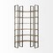 Homeroots 90" Brown Nickel and Solid Wood Curved Six Tier Corner Bookcase 392230 - alternate 6