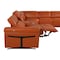 Homeroots Camel Italian Leather Modular L Shaped Eight Piece Corner Sectional With Console 534863 - alternate 2