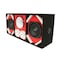 Deejay Led Loaded Box w/Two Despacito Heavy Duty 6-in Woofers One Horn and w/Two Bullet Tweeters RED TBH6RED - alternate 3