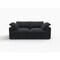 Homeroots 80in Black Linen Blend Modular Loveseat 714582 - alternate 1
