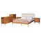 Baxton Studio Lucera Mid-Century Oak Brown Queen Size 5-Piece Bobbin Bedroom Set 257-14017-14129-14126-14123-14123-ZORO - alternate 1