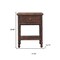 Homeroots 24" Brown Solid Wood Two Drawer Nightstand 701730 - alternate 4