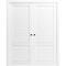 Sartodoors Sliding Double Pocket Doors 48 x 96 inches, Louver 3388 Primed Wh1te, Kit Rail Hardware, Solid Wo LOUVER3388DP-PRI-72 - alternate 1