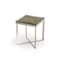 Homeroots 22" Silver and Brown Reclaimed Wood Glass and Steel Square End Table 283176 - alternate 6
