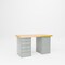 Pucel Pedestal Bench with Door and Drawer Cabinet, 60 in W x 30 in D x 34 in H, Gray CDB-3060-W - alternate 1