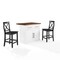 Crosley Bartlett Wood Top Kitchen Island W/X-Back Stools KF30092WH-BK - alternate 1