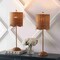 Jonathan Y Celerie 27.5" Coastal Bohemian Rattan/Iron Scalloped Buffet LED Table Lamp w/Pull Chain, Natural, 2PK JYL1138A-SET2 - alternate 3