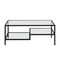 Homeroots 45" Black Glass And Steel Coffee Table With Two Shelves 523331 - alternate 4