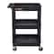 Luxor Utility Cart with Deep Lipped Plastic Shelves, 300 lb Load Capacity, 3 Shelves, 24 in L, 18 in W STC111-B - alternate 5