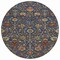 Homeroots 8' Navy Blue Brown And Red Round Floral Washable Indoor Outdoor Area Rug 603427 - alternate 5